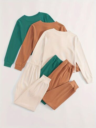 Conjunto Deportivo para Mujer de 2 Piezas with Mangas Largas y Pantalones en Tejido de Pana، 3 conjuntos. Muy Comodos y Suaves in Saudi Arabia