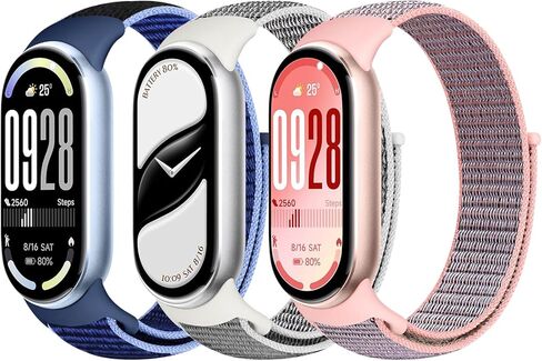 سوار رياضي من النايلون متوافق مع Xiaomi Smart Band 10/9/8 للنساء والرجال، حزام ساعة رياضي ناعم قابل للتعديل وقابل للتنفس لساعة Xiaomi Mi Band 10/9/8، 3 قطع in Kuwait