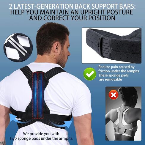 Posture Corrector for Men and Women, Adjustable Back Brace for Back, Neck and Shoulder Pain Relief, Back Support for Scoliosis, Hunchback, Hump, Thoracic, Spine Corrector in Saudi Arabia