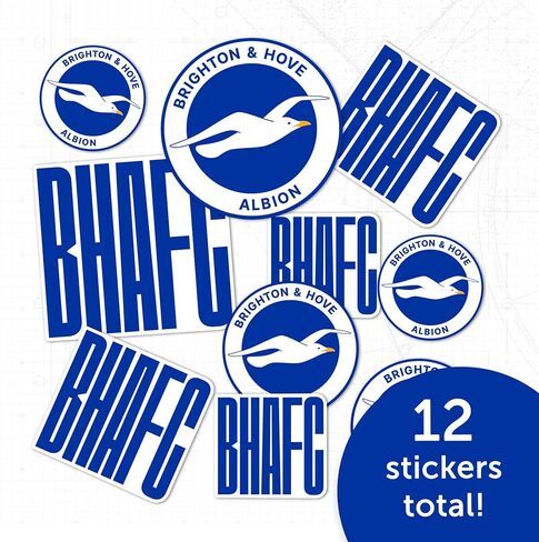 ملصق صبار الصحراء برايتون وهوف ألبيون ملصق نادي كرة القدم BHAFC Seagulls من الفينيل لزجاجة مياه للكمبيوتر المحمول ودفتر قصاصات السيارة الرسمي لجهاز Fan Gear T1 (النوع 1-2) in Saudi Arabia