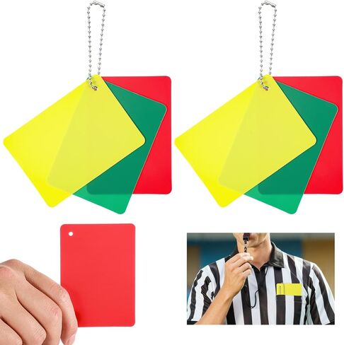 2 Set Soccer Referee Cards, Professional Red Yellow Green Penalty Card Kit Judge Accessory Warning Referee Accessories​ for Football, Volleyball, Rugby Baseball Matches Sport Competition Training in Saudi Arabia