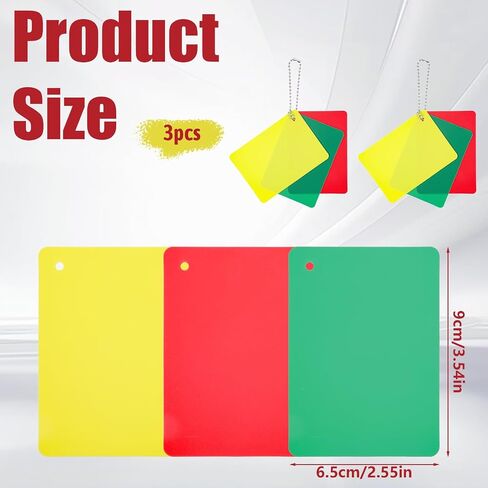 2 Set Soccer Referee Cards, Professional Red Yellow Green Penalty Card Kit Judge Accessory Warning Referee Accessories​ for Football, Volleyball, Rugby Baseball Matches Sport Competition Training in Saudi Arabia