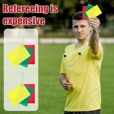 2 Set Soccer Referee Cards, Professional Red Yellow Green Penalty Card Kit Judge Accessory Warning Referee Accessories​ for Football, Volleyball, Rugby Baseball Matches Sport Competition Training in Saudi Arabia