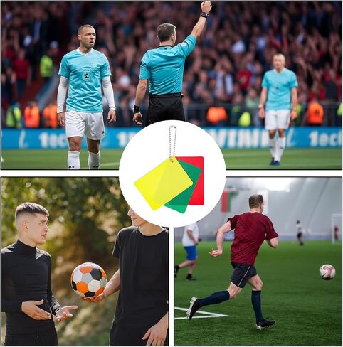 2 Set Soccer Referee Cards, Professional Red Yellow Green Penalty Card Kit Judge Accessory Warning Referee Accessories​ for Football, Volleyball, Rugby Baseball Matches Sport Competition Training in Saudi Arabia