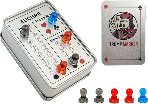 Euchre Scorer Board,Euchre Trump Marker, Euchre Storage Case,Euchre Score Keepers,Playing Cards Scoreboard,Euchre Game Accessories for The Best Gift for Euchre Lovers in Saudi Arabia