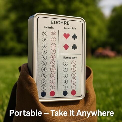 Euchre Scorer Board,Euchre Trump Marker, Euchre Storage Case,Euchre Score Keepers,Playing Cards Scoreboard,Euchre Game Accessories for The Best Gift for Euchre Lovers in Saudi Arabia