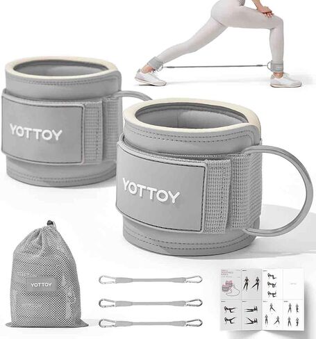 YOTTOY Ankle Resistance Bands with Cuffs, Adjustable Ankle Straps for Leg & Glute Workout, Butt Exercise Bands for Cable Machines Women, Perfect for Hip Fitness & Booty Training in Saudi Arabia