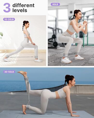 YOTTOY Ankle Resistance Bands with Cuffs, Adjustable Ankle Straps for Leg & Glute Workout, Butt Exercise Bands for Cable Machines Women, Perfect for Hip Fitness & Booty Training in Saudi Arabia
