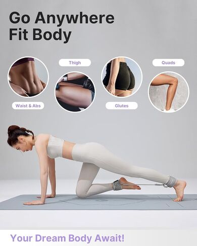 YOTTOY Ankle Resistance Bands with Cuffs, Adjustable Ankle Straps for Leg & Glute Workout, Butt Exercise Bands for Cable Machines Women, Perfect for Hip Fitness & Booty Training in Saudi Arabia