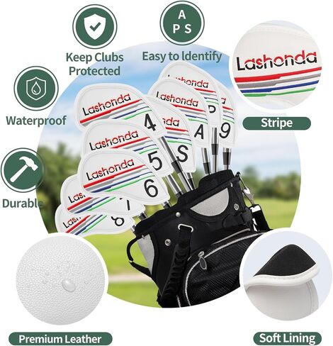 Lashonda Iron Golf Headcovers｜Premium Club Head Covers｜Lightweight Waterproof & Dustproof｜Reinforced Durable Design｜Non-Slip Buckle（Compatible with Iron Sets） in Saudi Arabia
