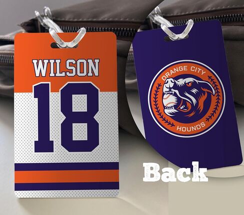Custom Sports Bag Tag | Your Own Team Logo, Player Name + Number, Team Colors | Different Design Options | Personalized Bag Tag for Baseball Basketball Softball Football Hockey Soccer Golf Volleyball in Saudi Arabia