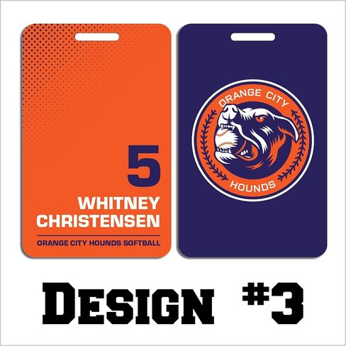 Custom Sports Bag Tag | Your Own Team Logo, Player Name + Number, Team Colors | Different Design Options | Personalized Bag Tag for Baseball Basketball Softball Football Hockey Soccer Golf Volleyball in Saudi Arabia