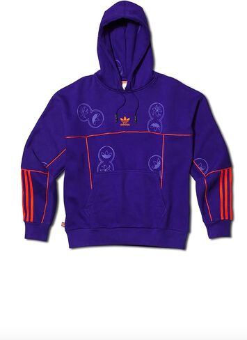 adidas Originals x Nathaly Delacruz HBE F/W 21 Mens Hoodie Graphic Sweatshirt, Purple/Orange, Large in Saudi Arabia