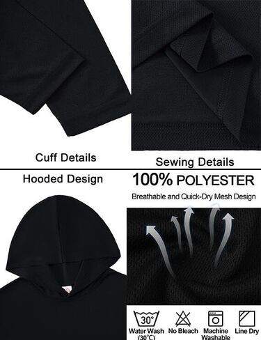 Men’s Long Sleeve Workout Hoodie UV Sun Protection Quick-Dry Shirt Breathable Athletic Shirts Activewear Daily Wear in Saudi Arabia