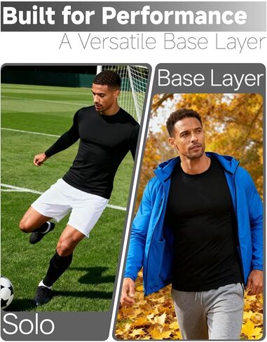 Mens Thermal Long Sleeve Shirt Basic Undershirt Lightweight Pullover Base Layer Underwear Tops in Kuwait