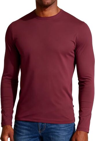 Mens Thermal Long Sleeve Shirt Basic Undershirt Lightweight Pullover Base Layer Underwear Tops in Kuwait