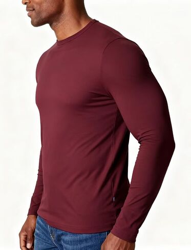 Mens Thermal Long Sleeve Shirt Basic Undershirt Lightweight Pullover Base Layer Underwear Tops in Kuwait