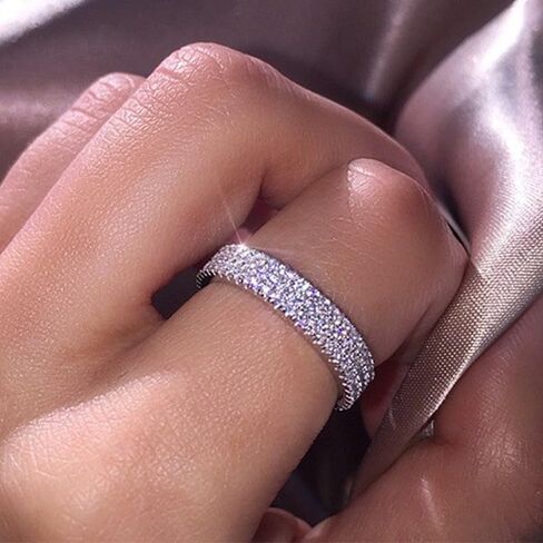 Elegant Sparkling Zirconia Classic Eternal Ring for Women Wedding Daily Party Fashion Accessories Valentine's Day Gift in Saudi Arabia