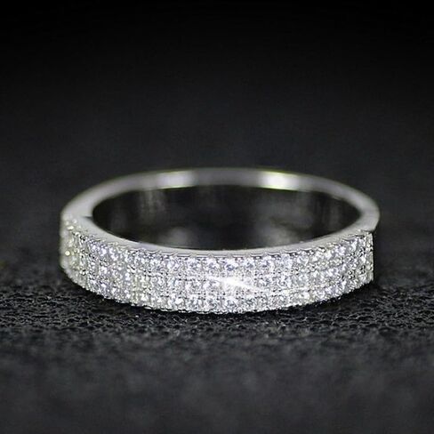 Elegant Sparkling Zirconia Classic Eternal Ring for Women Wedding Daily Party Fashion Accessories Valentine's Day Gift in Saudi Arabia
