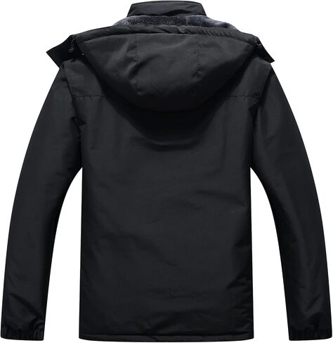 سترة تزلج مقاومة للماء للرجال للشتاء الدافئ مع غطاء للرأس للتزلج على الجليد، معطف ثلج جبلي in Kuwait