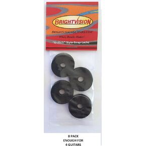 Ebony Black Rubber Guitar Strap Locks - Grolsch Style - Classic and Reliable - Made In The USA! (6-Pack) in Saudi Arabia