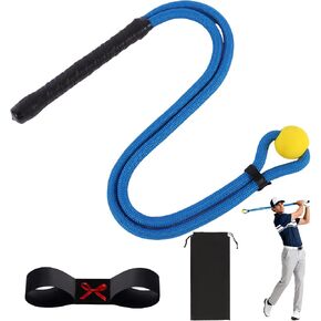 Golf Rope Swing Trainer,Golf Grip Swing Training Aid Whip Practice Trainer Equipment,Gifts for Golf Enthusiasts,Indoor Warm-Up for Golfers,Swing Correcting Arm Band&trainer with Weighted Ball in Saudi Arabia