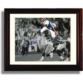 Generic كرة القدم Penn State - Saquon Barkley The Leap Autograph Promo Print - لوحة جدارية مؤطرة مقاس 8x10 in Kuwait