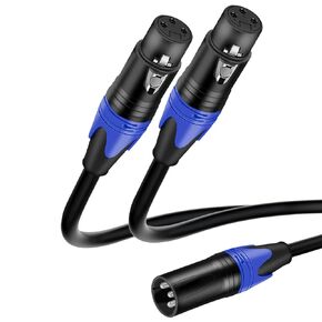 Danfetsoy XLR Splitter 1 Female to 2 Male, Balanced XLR Splitter Cable for Microphone Power Supply, Stage Light, Camcorder, Microphone, Audio System, etc(30cm/11.8inch) in Saudi Arabia
