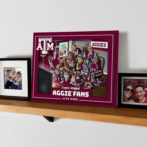 YouTheFan Officially-licensed NCAA Purebred 3D Wall Art - Humorous original hand-drawn cartoon artwork, multi-layer, funny gift, indoor team decor in Saudi Arabia