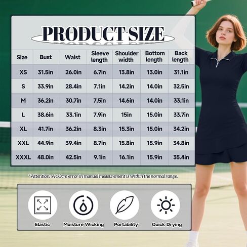 Women's Golf and Tennis Dress Athletic Sportswear with Layered Hem and Zipper Collar Design in Saudi Arabia