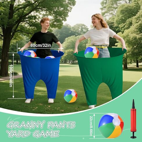 Granny Pants Outdoor Game,Ultimate Granny Pants Yard Game w Bouncy Balls,Giant Outdoor Recreational Tossing Games,Team Relay Family Reunion Party Field Game Set in Saudi Arabia