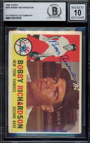 Bobby Richardson Gem Mint 10 Beckett BAS Signed 1960 Topps Autograph - Baseball Slabbed Autographed Cards in Saudi Arabia