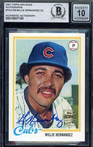 Willie Hernandez Gem Mint 10 Beckett BAS Signed 2001 Topps Archives Autograph - Baseball Slabbed Autographed Cards in Saudi Arabia