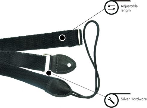 Souldier FMDA0000BK04BK - Handmade Solid F-Style Mandolin Straps, 1 Inch Width and Adjustable Length, Black in Kuwait