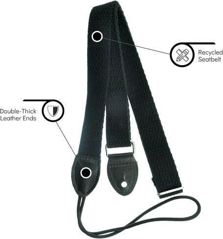 Souldier FMDA0000BK04BK - Handmade Solid F-Style Mandolin Straps, 1 Inch Width and Adjustable Length, Black in Kuwait