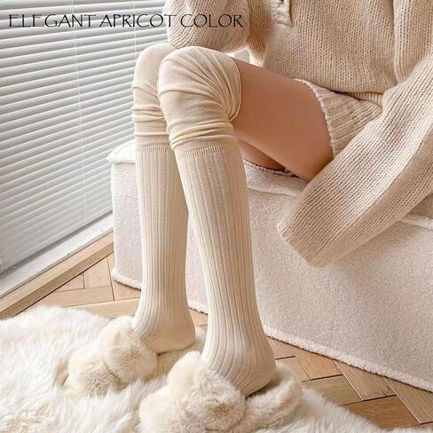 Over Knee High Boot Socks - Slouch Top Over Knee Knit Fashion Thigh Sock for Women in Saudi Arabia