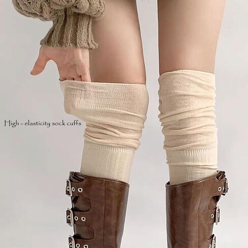 Over Knee High Boot Socks - Slouch Top Over Knee Knit Fashion Thigh Sock for Women in Saudi Arabia