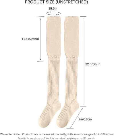 Over Knee High Boot Socks - Slouch Top Over Knee Knit Fashion Thigh Sock for Women in Saudi Arabia