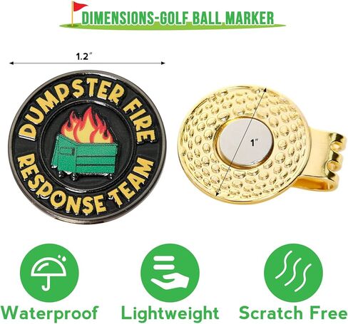 علامة كرة الجولف من Dumpster Fire، مشبك قبعة كرة مغناطيسية من Dumpster Fire Response Team، كل شيء على ما يرام من إكسسوارات الجولف للرجال والنساء لمحبي الجولف in Kuwait