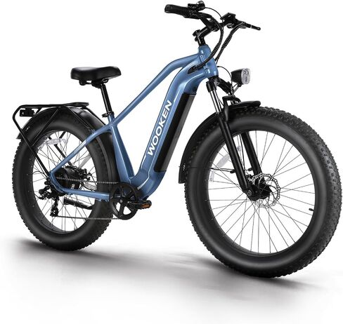 دراجة كهربائية Wooken Gale مقاس 26 بوصة × 4.0 دراجة كهربائية بإطارات دهنية، ذروة محرك 1500 واط للبالغين مع بطارية قابلة للإزالة 48 فولت 720 وات في الساعة، ما يصل إلى 60 ميلًا من الدراجات الإلكترونية، 7 سرعات، معتمدة من SGS إلى UL2849 in Saudi Arabia