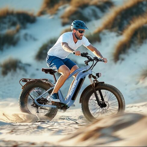 دراجة كهربائية Wooken Gale مقاس 26 بوصة × 4.0 دراجة كهربائية بإطارات دهنية، ذروة محرك 1500 واط للبالغين مع بطارية قابلة للإزالة 48 فولت 720 وات في الساعة، ما يصل إلى 60 ميلًا من الدراجات الإلكترونية، 7 سرعات، معتمدة من SGS إلى UL2849 in Saudi Arabia