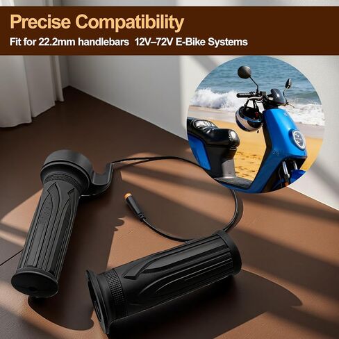 20X Full Twist Throttle Grip Compatible with Ebike 12V-72V Twist Throttle Electric Bike Mountain Bike Scooter with Waterproof Connector Plug and Play in Saudi Arabia