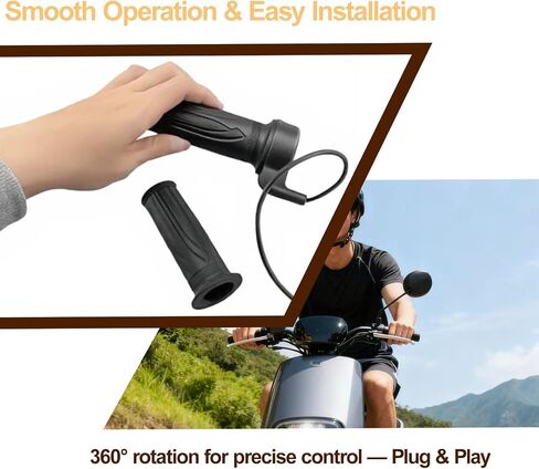 20X Full Twist Throttle Grip Compatible with Ebike 12V-72V Twist Throttle Electric Bike Mountain Bike Scooter with Waterproof Connector Plug and Play in Saudi Arabia