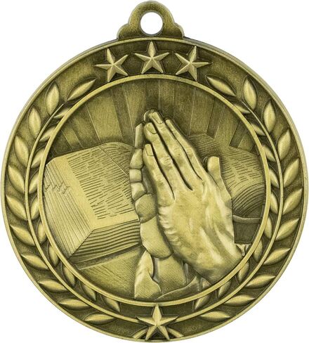 10 Pack Religion Religious Gold Medals Trophy Award with Neck Ribbons WAMG-958 in Saudi Arabia