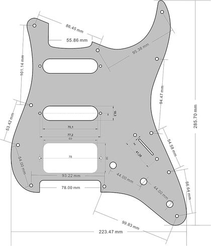 مجموعة لوحة خلفية للجيتار مكونة من 11 فتحة HSS Pickguard من BexGears لجزء الجيتار القياسي (4 طبقات من اللؤلؤ الأبيض) in Kuwait