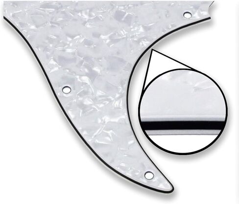 مجموعة لوحة خلفية للجيتار مكونة من 11 فتحة HSS Pickguard من BexGears لجزء الجيتار القياسي (4 طبقات من اللؤلؤ الأبيض) in Kuwait
