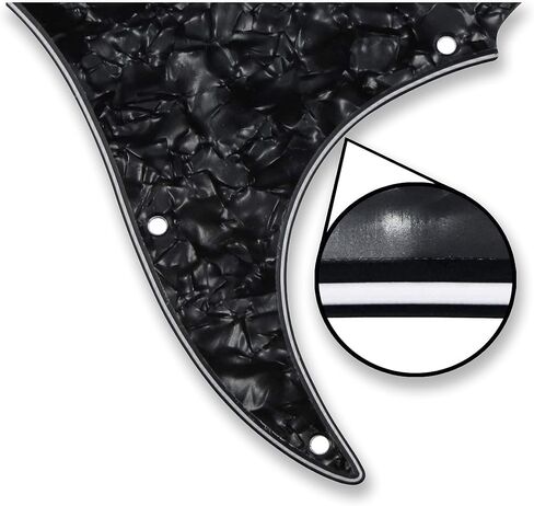 مجموعة لوحة خلفية للجيتار مكونة من 11 فتحة HSS Pickguard من BexGears لجزء الجيتار القياسي (4 طبقات من اللؤلؤ الأبيض) in Kuwait