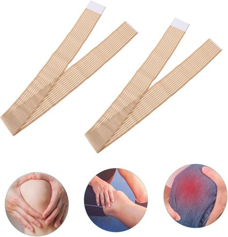 2Rolls Elastic Leg Compression Strap Knee Brace Wraps for Sports Fitness with Sweat Absorption and Injury Support Skin Color for Weightlifting and Outdoor Activities in Saudi Arabia