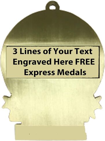 Express Medals Large 3" Poker Cards 1st Place Medal Gold with 3 Lines of Personalized Free Engraving and Neck Ribbon Award Trophy XMD in Saudi Arabia