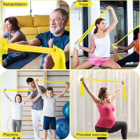 DEEKIN 10 Pcs Resistance Bands Professional Exercise Elastic Bands Latex-Free Yoga Starter Set for Pilates, Physical Therapy, Strength Training, Yoga, Working Out for Women Home Gym in Saudi Arabia